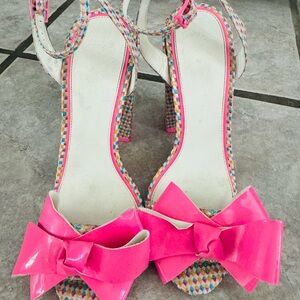 ASOS Multicolor Heels with Pink Bow